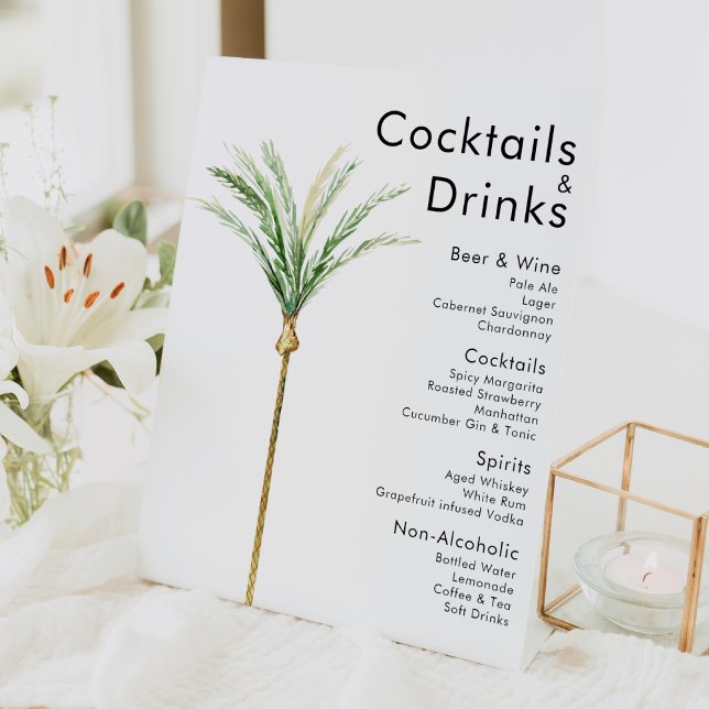 Palm Tree Hochzeit in Urlaubsort Drinks Bar Sign Sockelschild (Von Creator hochgeladen)