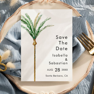 Palm Tree Hochzeit in Urlaubsort Einfach Save the  Date