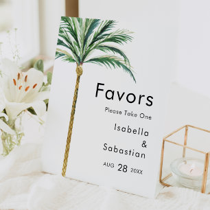 Palm Tree Hochzeit in Urlaubsort Favoriten Sockelschild