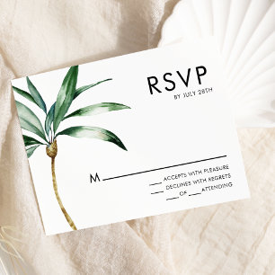 Palm Tree Hochzeit in Urlaubsort UAWG Response Car RSVP Karte