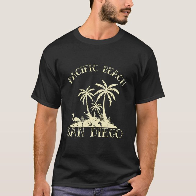 Palm Tree Island Pacific Beach San Diego T-Shirt (Vorderseite)