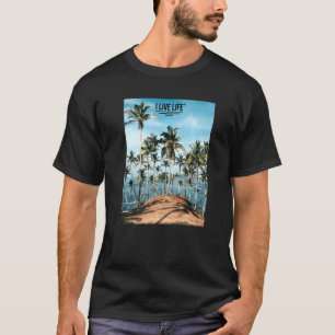 Palm Tree Island Tropical Summer Foto Artwork I L T-Shirt