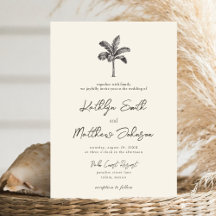 Palm Tree Ivory Minimalistische Hochzeit in Urlaub