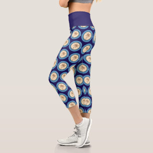 Palm Tree Kaffee Latte Capri Leggings