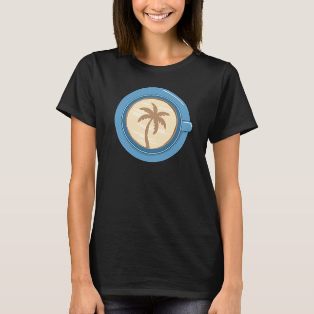 Palm Tree Kaffee Latte T-Shirt (Vorderseite)