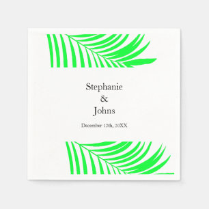 Palm Tree Leaf Green Blätter Elegante Hochzeit Serviette