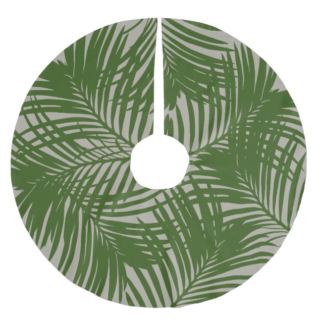 Palm Tree Leaf Muster Tropical Beach Polyester Weihnachtsbaumdecke (Vorderseite)
