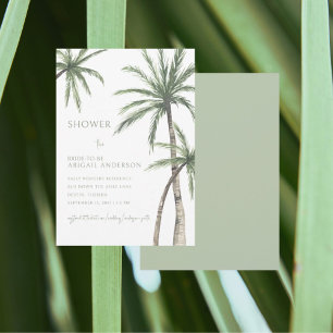 Palm Tree Light Sage Green Brautparty Einladung