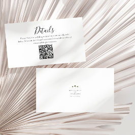 Palm Tree Minimale Skriptdetails QR Code Hochzeit Begleitkarte