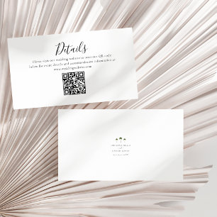Palm Tree Minimale Skriptdetails QR Code Hochzeit Begleitkarte