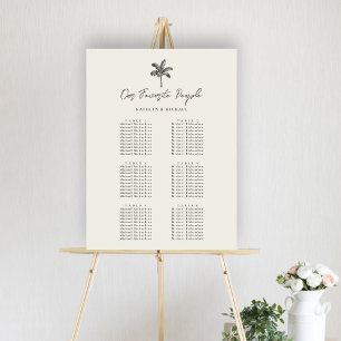 Palm Tree Minimalistisch Hochzeit 6 Tischsitze Dia Poster