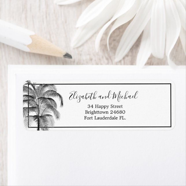 Palm Tree Modern Elegante Schwarz-weiß (Insitu)