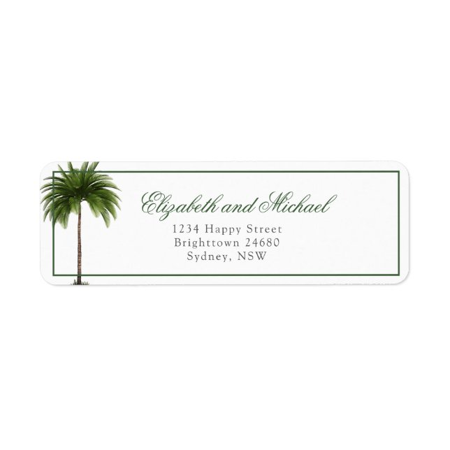 Palm Tree Moderne Elegante schicke Hochzeit (Vorne)