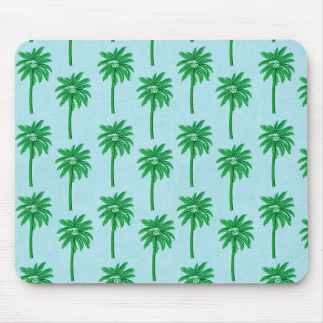 Palm Tree Muster auf blau Mousepad (Vorne)