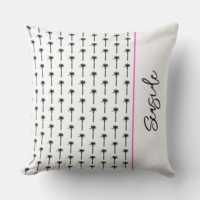 Palm Tree Muster Custom LOCATION Travel Beach Fun Kissen (Vorderseite)