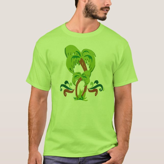 Palm Tree Niedlich Art Beach Lifestyle Spaß T-Shirt (Vorderseite)