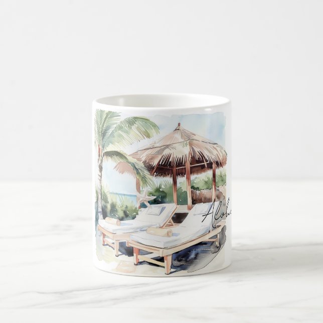 Palm Tree Ocean Beach Kaffeetasse (Mittel)
