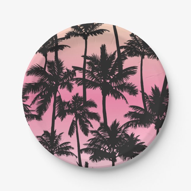 Palm Tree Pattern Pappteller (Vorderseite)