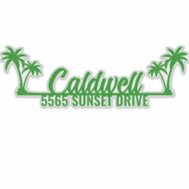 Palm Tree Personalisierte Postfachadresse Aufkleber