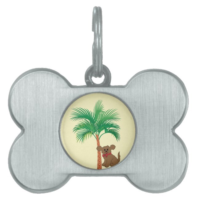 Palm Tree Pet ID Tag Tiermarke (Vorderseite)