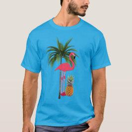 Palm Tree Pink Flamingo Ananas Unisex T-Shirt