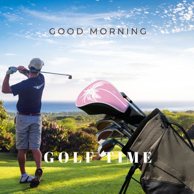 Palm Tree Pink White Tropical Elegant Monogram Golf Headcover (Von Creator hochgeladen)