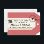 Palm Tree Reisethema Gepäckmarke Save the Date<br><div class="desc">Palm Tree Reisethema Gepäcktag Save the Date für Hochzeiten. Bearbeiten und verschieben Sie den Text einfach. Passen Sie diese Tags an, indem Sie die vorderen Ecken abschneiden, ein Loch abschlagen und eine Zeichenfolge anbringen! Die Rückseite wird absichtlich umgekehrt, sodass sich die Ecken aufreihen! Bitte kontaktieren Sie uns, wenn Sie weitere...</div>