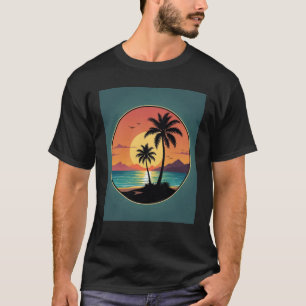 Palm Tree Retro Beach Urlaub - Sommergeschenk für T-Shirt