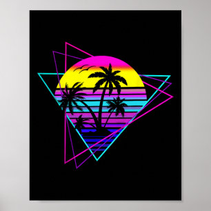 Palm Tree Retro Palm Tree 80er Achtzigties Summer Poster
