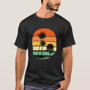 Palm Tree Retro Stil Tropical Beach T-Shirt
