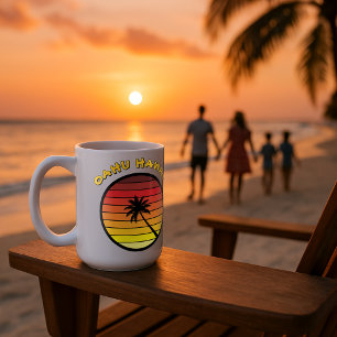 Palm Tree Retro Sunset Template Kaffeetasse