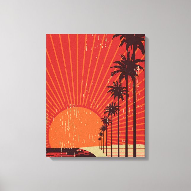 Palm Tree Row Leinwanddruck (Vorderseite)