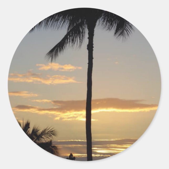 Palm Tree Runder Aufkleber (Vorderseite)