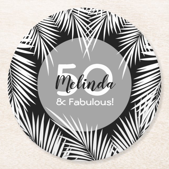 Palm Tree Runder Pappuntersetzer (Vorderseite)