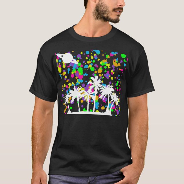Palm Tree & Saturn T-Shirt (Vorderseite)