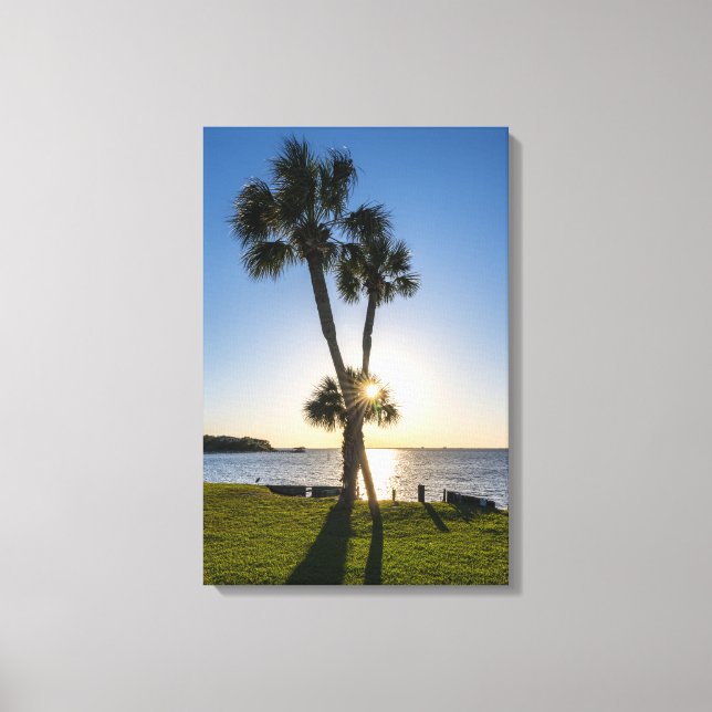 Palm Tree Scheren Silhouette Canvas Print Leinwanddruck (Vorderseite)