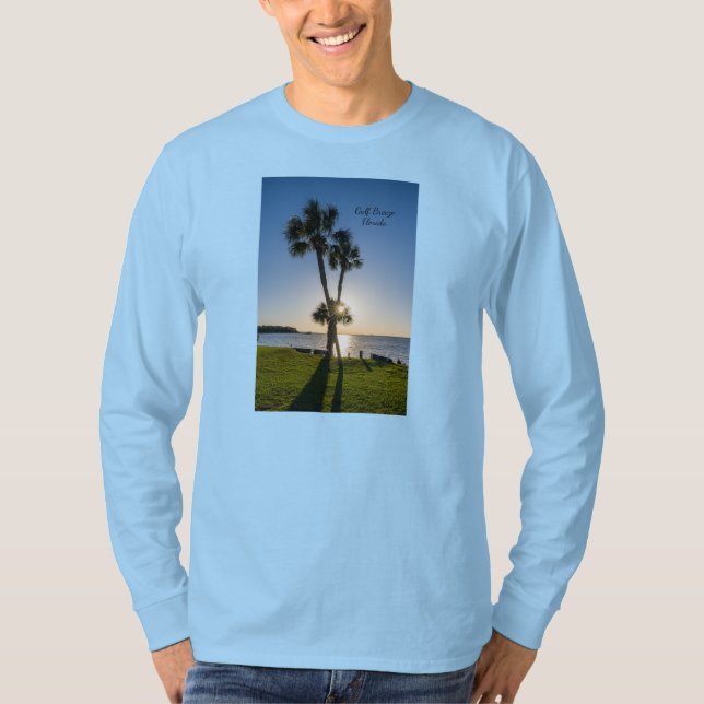 Palm Tree Scheren Silhouette Long Sleeve T - Shirt (Vorderseite)