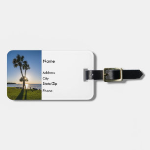 Palm Tree Scissors Silhouette Gepäckstück Gepäckanhänger