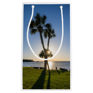 Palm Tree Scissors Silhouette Gift Bag Kleine Geschenktüte