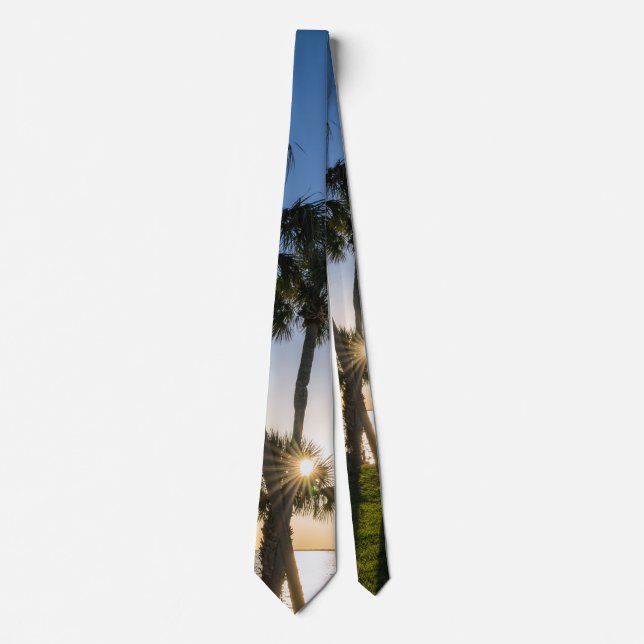Palm Tree Scissors Silhouette Neck Tie Krawatte (Vorderseite)
