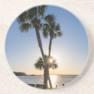 Palm Tree Scissors Silhouette Untersetzer