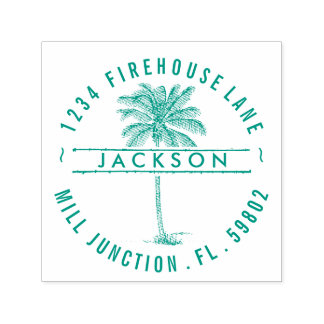 Palm Tree Self-Inking Rücksendeadresse Briefmarke Permastempel