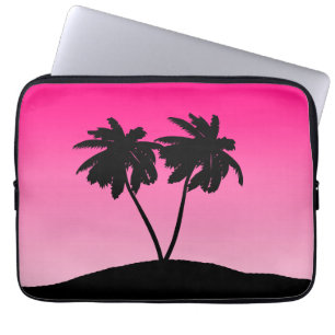 Palm Tree Silhouette auf Morgenrot Laptopschutzhülle