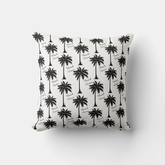 Palm Tree Silhouette Beach Lover Kissen (Vorderseite)