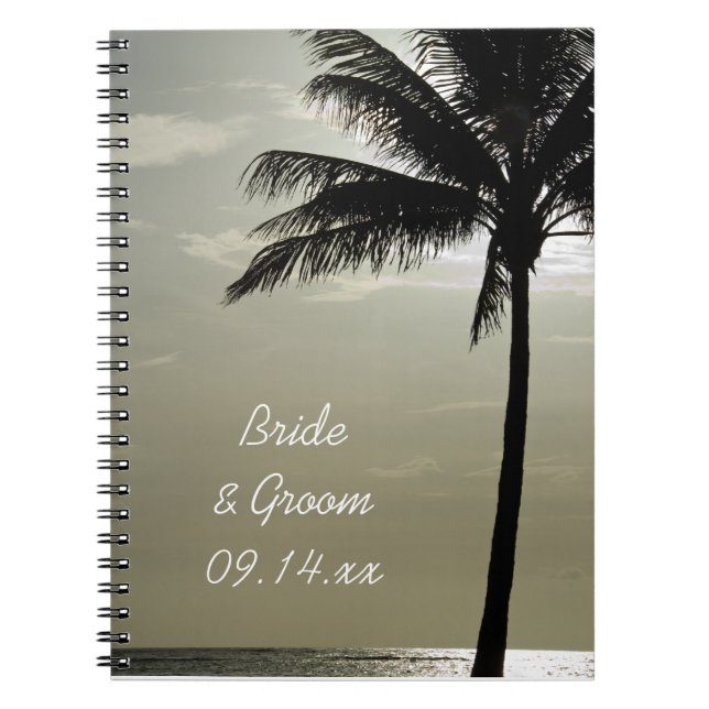 Palm Tree Silhouette Beach Wedding Notizblock (Vorderseite)