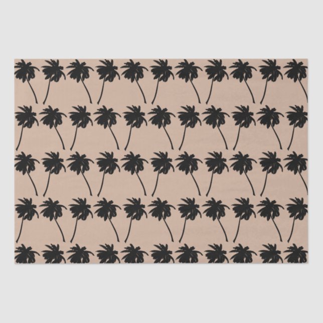 Palm Tree Silhouette - benutzerdefinierter Farbhin Seidenpapier (Vorderseite)