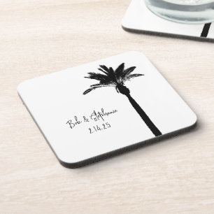Palm Tree Silhouette COUPLE Date Modern Chic Getränkeuntersetzer