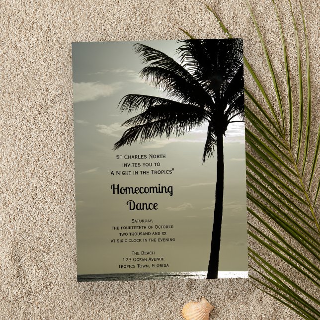 Palm Tree Silhouette Homecoming Dance Einladung (Von Creator hochgeladen)