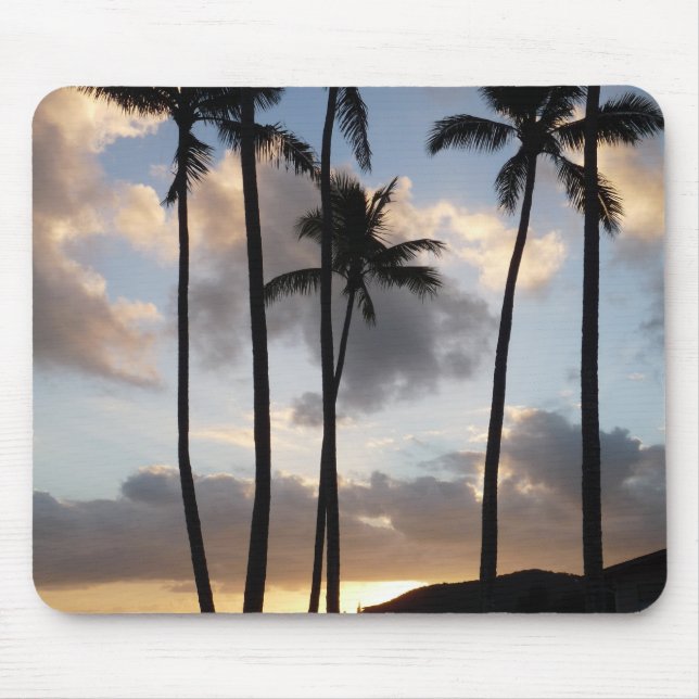Palm Tree Silhouetten in Hawaii Mousepad (Vorne)
