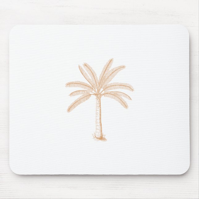 Palm Tree Sketch Tan Mousepad (Vorne)